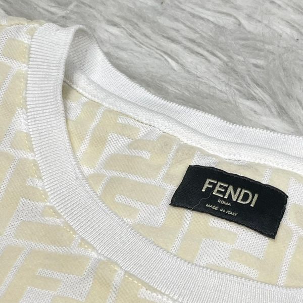 【12期0利率】【99成新】FENDI 白色緹花T恤 L SIZE (5折) 
