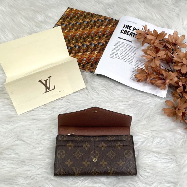 【12期0利率】 LV經典Monogram帆布Sarah長夾【9成新】 