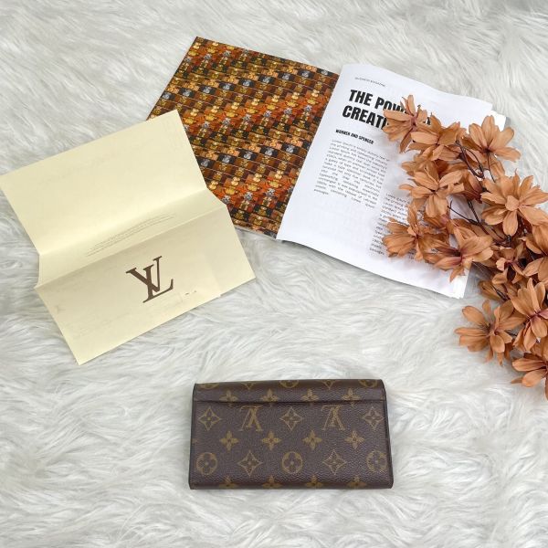 【12期0利率】 LV經典Monogram帆布Sarah長夾【9成新】 