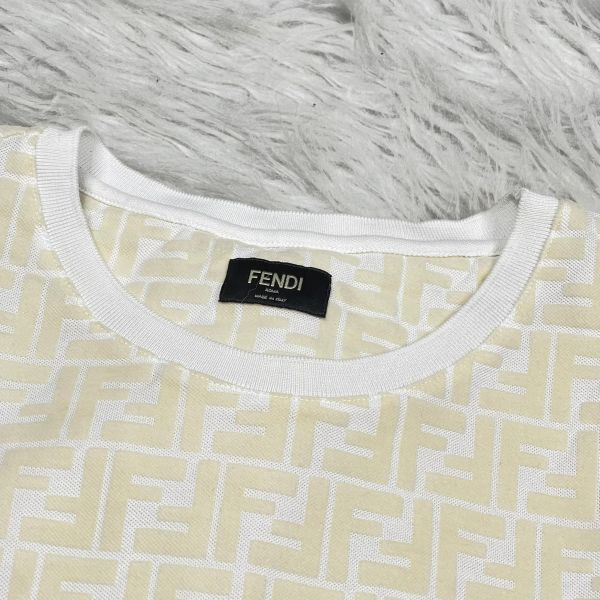 【12期0利率】【99成新】FENDI 白色緹花T恤 L SIZE (5折) 