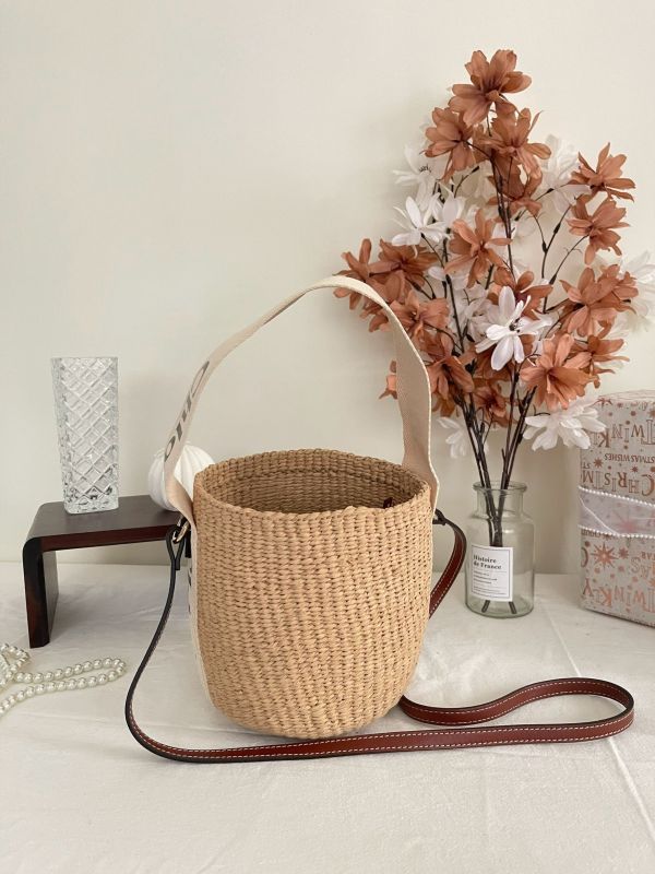 【分期0利率】Chloe 草編束口圓筒包【95成新】 