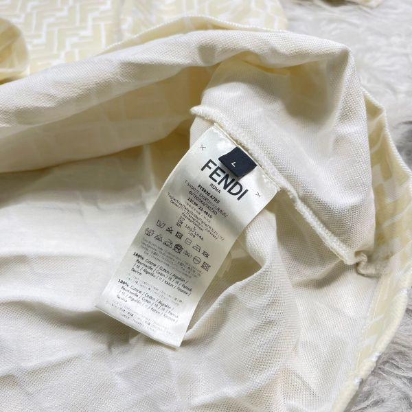 【12期0利率】【99成新】FENDI 白色緹花T恤 L SIZE (5折) 