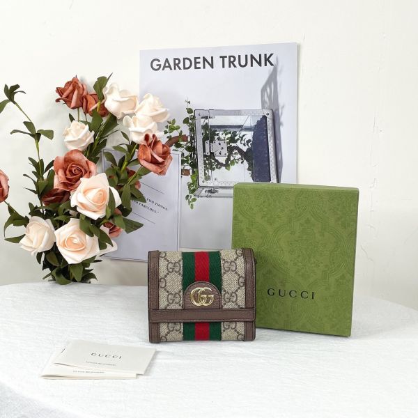 【12期0利率】GUCCI Ophidia 三折拉鍊短夾【9成新】 