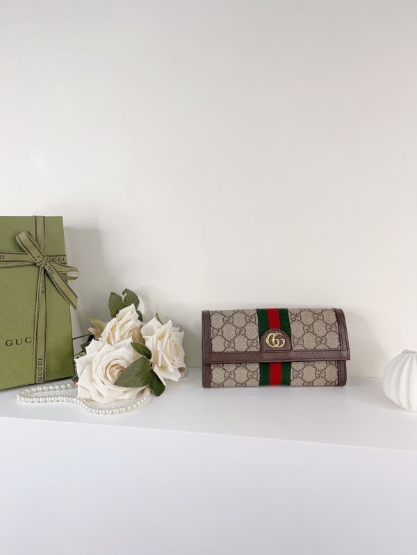 【分期0利率】GUCCI OPHIDIA 織帶扣式信封長夾 【9成新】 