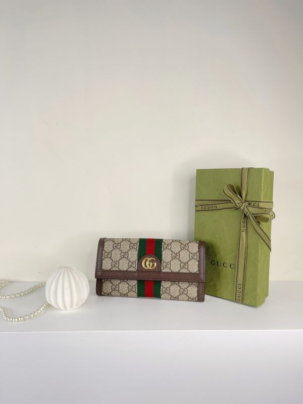 【分期0利率】GUCCI OPHIDIA 織帶扣式信封長夾 【9成新】 