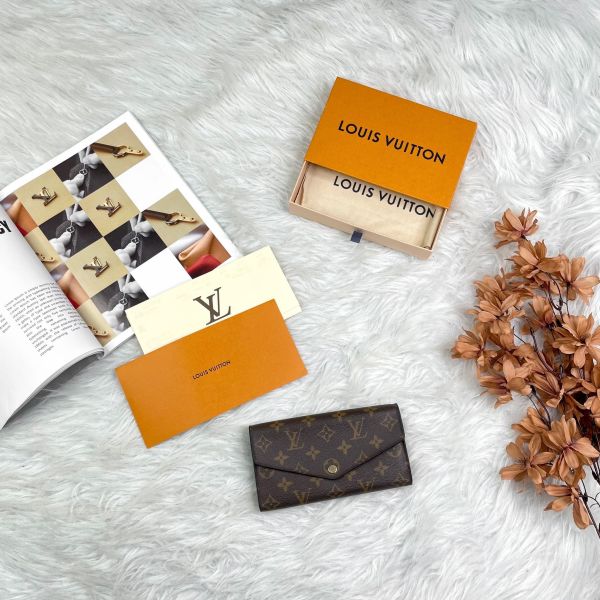 【12期0利率】 LV經典Monogram帆布Sarah長夾【9成新】 