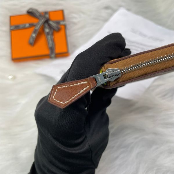 【9.9成新】【12期0利率】SILK`IN COMPACT絲巾零錢包 焦糖色 