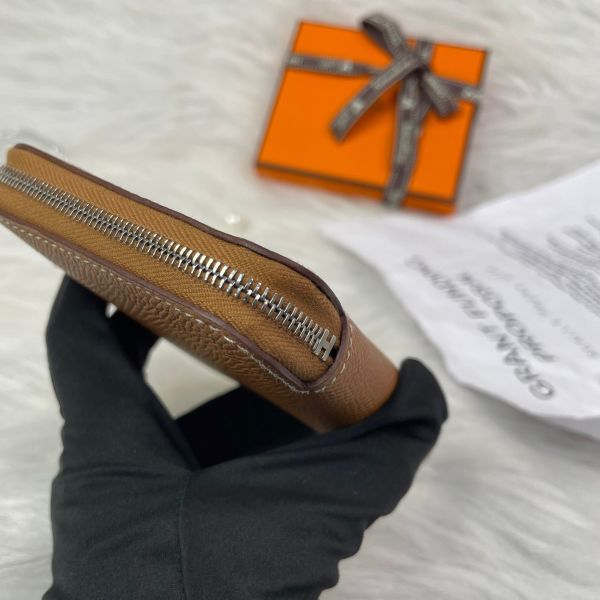 【9.9成新】【12期0利率】SILK`IN COMPACT絲巾零錢包 焦糖色 