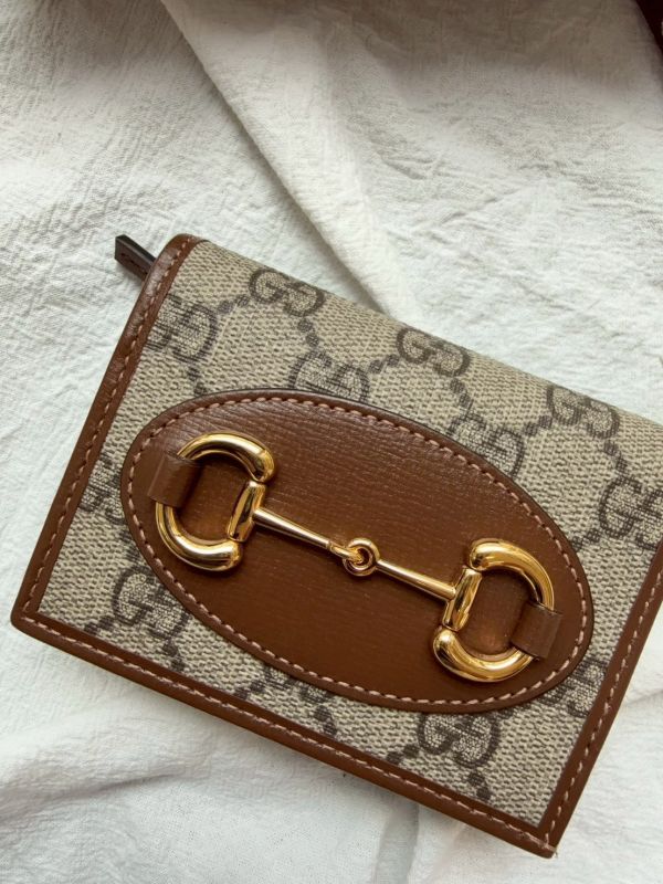 【分期0利率】GUCCI1955 馬銜扣老花4卡零錢短夾【99成新】 