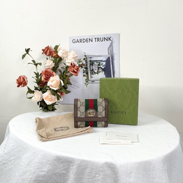 【12期0利率】GUCCI Ophidia 三折拉鍊短夾【9成新】 