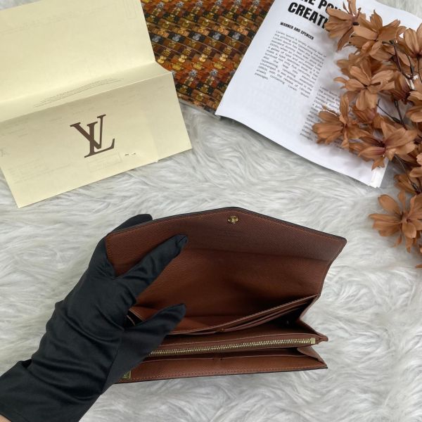 【12期0利率】 LV經典Monogram帆布Sarah長夾【9成新】 