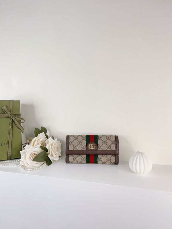 【分期0利率】GUCCI OPHIDIA 織帶扣式信封長夾 【9成新】 