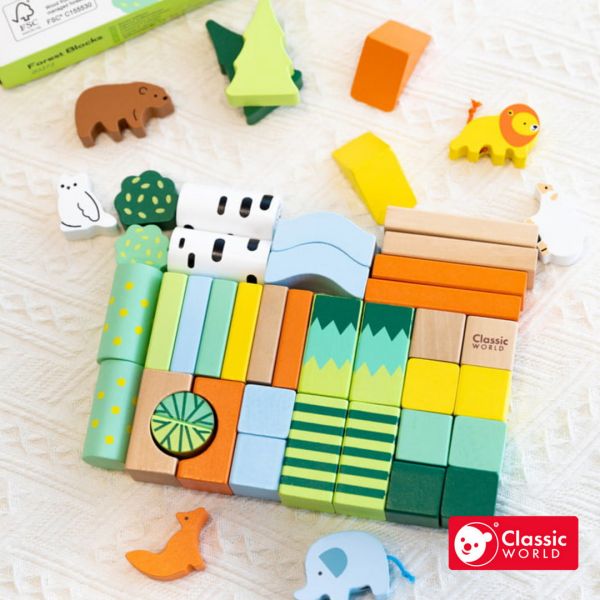 森林探險積木盒50pcs【盒裝】｜森林主題積木盒．適合18個月以上【德國Classic World客來喜經典木玩】 classic world,德國木玩具,德國,客來喜,德國客來喜,德國classicworld,classicworld,classicworld台灣代理,classicworld獨家代理,德國設計玩具,玩具,木玩,經典木玩,木製玩具,木質玩具,兒童玩具,寶寶玩具,益智,益智玩具,安全玩具,無甲醛,零甲醛,無毒,環保漆,手眼協調,視覺發展玩具,智能發展玩具,視覺專注,想像力,創造力,語言表達,磁性