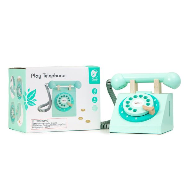 木製電話復古經典款 Play Telephone｜扮家家酒．適合3歲以上【超可愛復古轉盤、投幣式電話附贈木製錢幣】 Classic world,德國木玩具,客來喜,德國客來喜,德國classicworld,classicworld,classicworld台灣代理,classicworld獨家代理,德國設計玩具,玩具,木玩,經典木玩,木製玩具,木質玩具,兒童玩具,寶寶玩具,益智,益智玩具,安全玩具,無甲醛,零甲醛,無毒,環保漆,手眼協調,視覺發展玩具,智能發展玩具,視覺專注,隨身玩具,收納玩具,角色扮演玩具,家