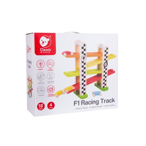 彩色F1賽車 F1 Racing Track｜兒童玩具賽車軌道組．適合18個月以上【德國Classic World客來喜經典木玩】 classic world,德國木玩具,德國,客來喜,德國客來喜,德國classicworld,classicworld,classicworld台灣代理,classicworld獨家代理,德國設計玩具,玩具,木玩,經典木玩,木製玩具,木質玩具,兒童玩具,寶寶玩具,益智,益智玩具,安全玩具,無甲醛,零甲醛,無毒,環保漆,手眼協調,視覺發展玩具,智能發展玩具,視覺專注,想像力,抓握力,語言表達,汽車