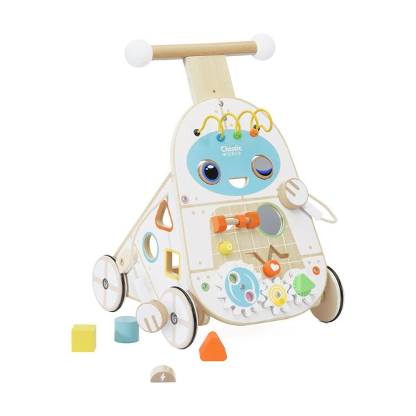 學步玩具｜機器人學步推車 Robot Walker｜適合1歲以上【德國Classic World客來喜經典木玩】 classicworld,客來喜,德國客來喜,德國classicworld,classicworld,classicworldtoys,classicworld台灣代理,classicworld獨家代理,德國設計玩具,玩具,木玩,經典木玩,木製玩具,木質玩具,兒童玩具,寶寶玩具,玩具搖鈴,啟蒙玩具,安全玩具,無甲醛,零甲醛,無毒,環保漆,安撫玩具,寶寶安撫,幼兒玩具,玩不膩,幼兒搖鈴,訓練抓握力