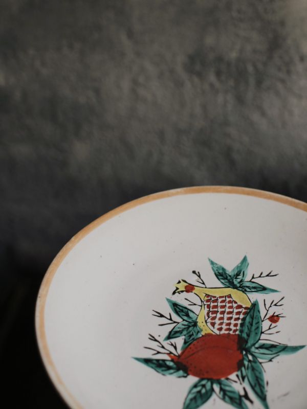 早期手繪彩繪中盤 