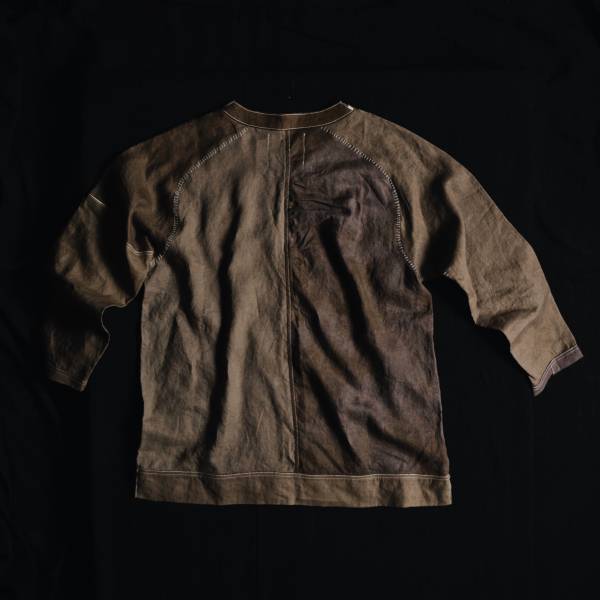 HERMIT_XIU｜斜領原民植染拼接上衣 