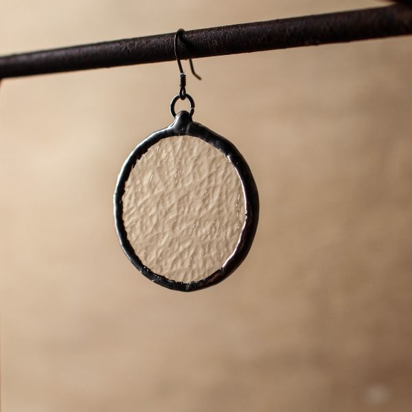 真真鑲嵌玻璃研究所 | 圓形玻璃耳環-單只販售 