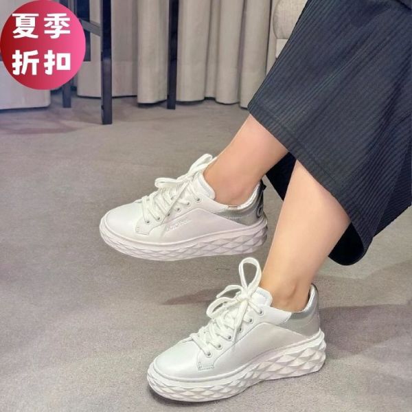Jimmy Choo  Diamond Maxi 漸變色運動鞋  銀色/增高5公分  IT35/36/36.5/37/37.5/38 Jimmy Choo, 納帕皮革, Diamond Maxi, 運動鞋, 義大利製造, 時尚鞋款, 奢華設計, 高端運動鞋, 漸變色閃粉, 鑽石型鞋底