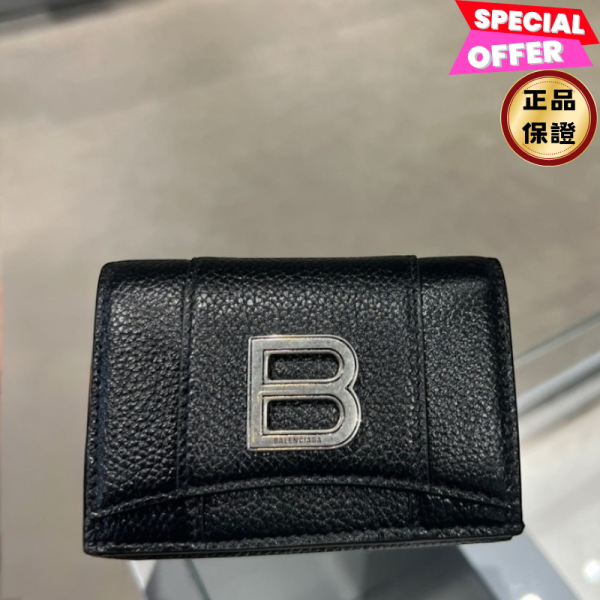 Balenciaga 600212 Hourglass 沙漏迷你錢包短夾 黑色 Balenciaga迷你錢包,Balenciaga Hourglass短夾,Balenciaga捶紋皮夾,精品短夾推薦,沙漏皮夾,義大利製錢包,100%專櫃真品,精品平行輸入,限時優惠,精品小皮件