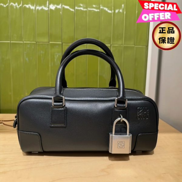 Loewe  光澤小牛皮 Amazona 23 鎖頭包  黑色/銀色 LOEWE, Amazona 23 Cropped, 黑色光澤小牛皮, 西班牙製造, 標誌性掛鎖, 可調肩帶, 實用設計, 時尚單品