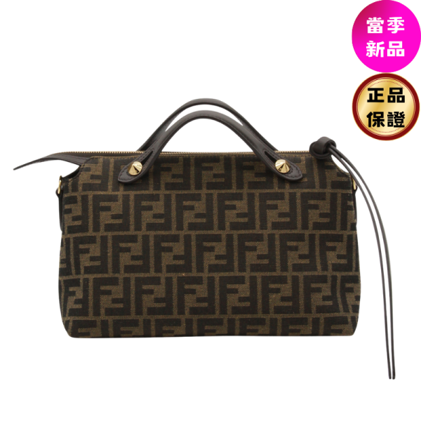 Fendi 8BL155 經典中型軟質By The Way 波士頓包  棕色 Fendi, Origami Medium, 棕色 FF 圖案, 提花布料, 義大利製造, 磁鐵封口, 實用設計, 時尚單品