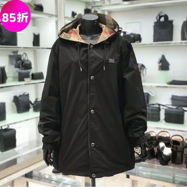 Burberry 80434031 男款 雙面兩穿格紋外套    XS/M/L Burberry 雙面外套, 兩穿連帽外套, Burberry 經典格紋外套, 塔夫綢外套, Burberry 立體標誌外套, 常規版型外套, Burberry 抽繩連帽外套