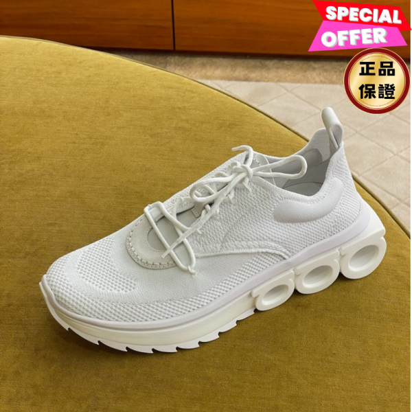 Salvatore Ferragamo 男款 Nima Knit 白色跑鞋 US 5/6.5/8/8.5/9 Ferragamo, Nima Knit, 男士白色跑鞋, 義大利製造, 回收聚酯紗, Gancini鞋底, 時尚單品