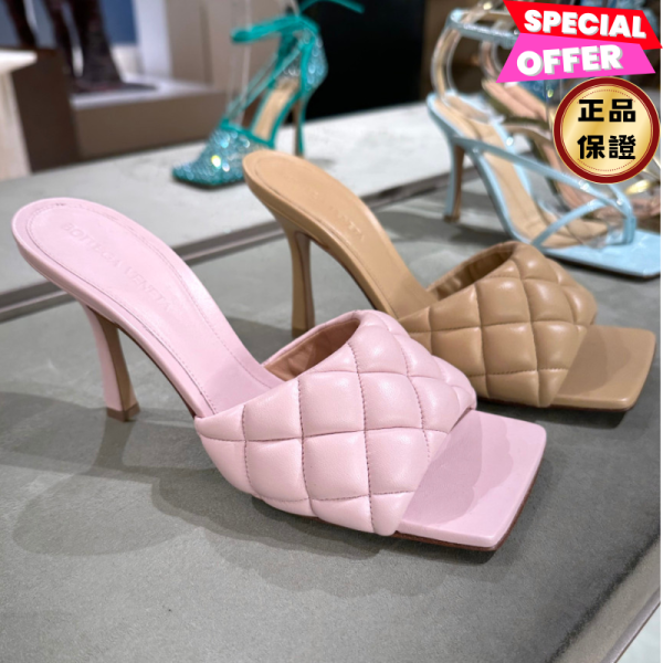 Bottega Veneta 592015 女款絎縫小羊皮高跟穆勒鞋  9公分高 粉色  IT 35/36/40.5 Bottega Veneta, 592015, 女款絎縫小羊皮高跟穆勒鞋, 義大利製造, 9公分鞋跟, 橡膠外底, 時尚單品