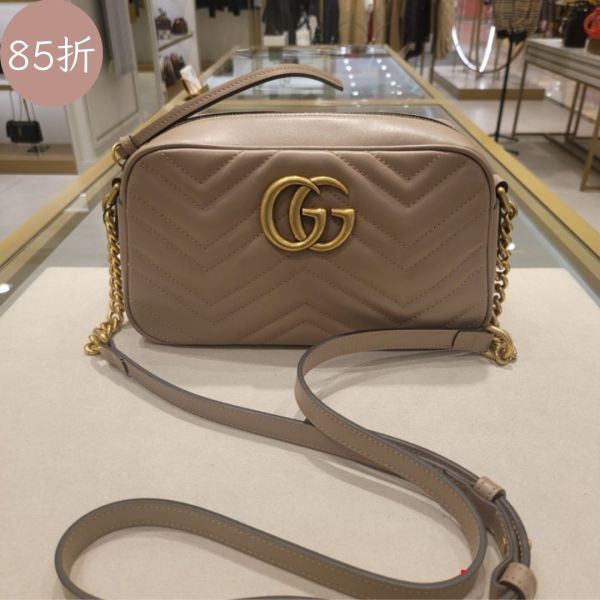 Gucci GG Marmont 447632 小款立體浮雕相機包     乾燥玫瑰粉色 Gucci GG Marmont相機包,小款斜背包,Gucci雙G配件包,絎縫皮革包
