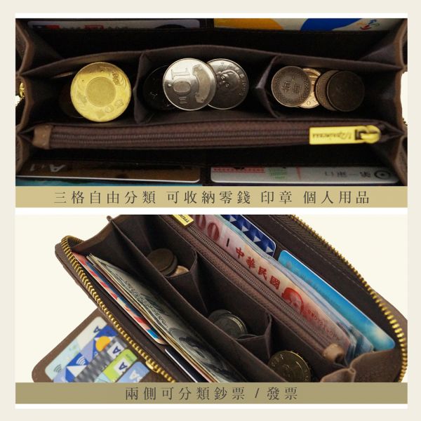 真皮佛卡夏手拿長夾 