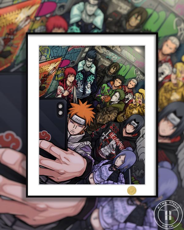 H2工作室 《嘻哈曉組織》火影忍者裝飾畫 