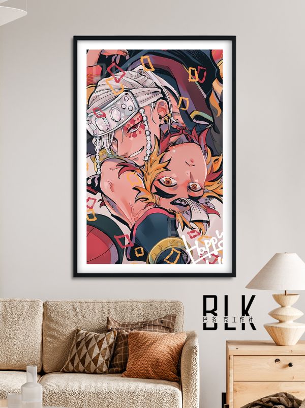 巴洛克《音柱炎柱》鬼滅之刃無限城篇裝飾畫冰箱貼 