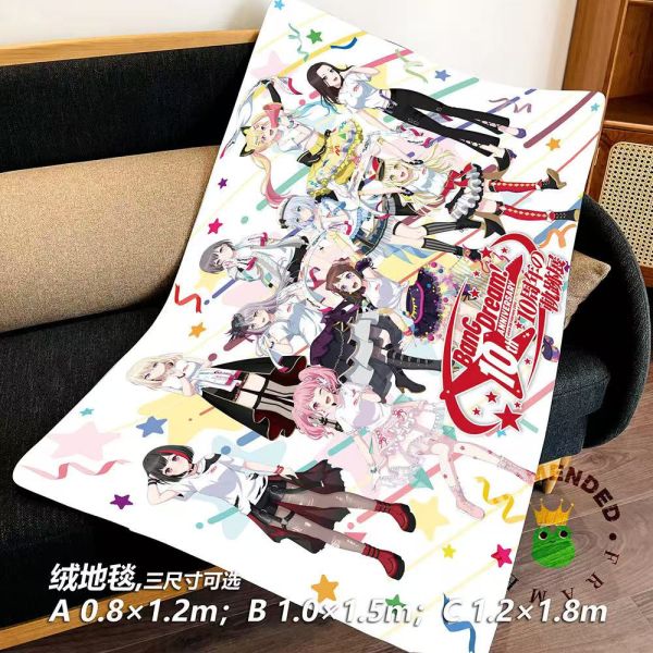皇呱 《BanG Dream 10週年》三角初華高鬆燈Ave Mujica午睡毯地毯裝飾畫 