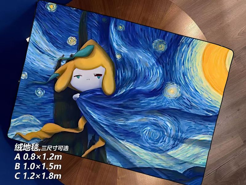 千鳥社 《星空基拉祈》寶可夢許願星梵高午睡毯地毯裝飾畫 