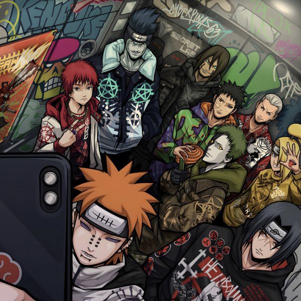 H2工作室 《嘻哈曉組織》火影忍者裝飾畫 