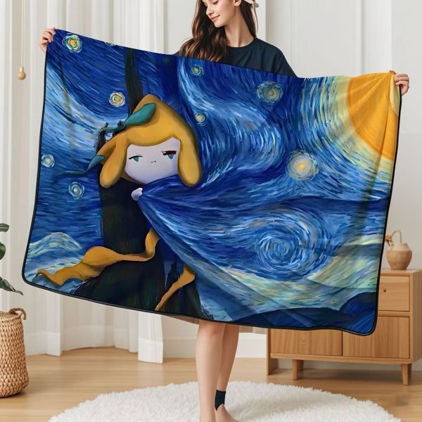 千鳥社 《星空基拉祈》寶可夢許願星梵高午睡毯地毯裝飾畫 