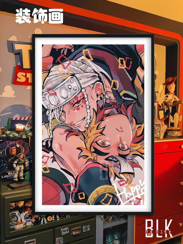 巴洛克《音柱炎柱》鬼滅之刃無限城篇裝飾畫冰箱貼 