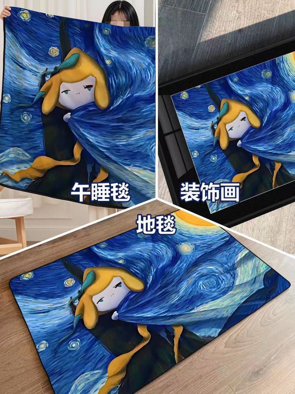 千鳥社 《星空基拉祈》寶可夢許願星梵高午睡毯地毯裝飾畫 