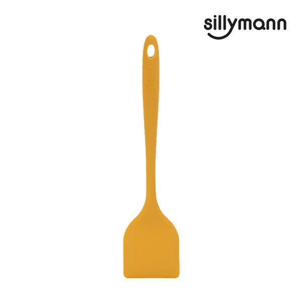 【韓國sillymann】 100%鉑金矽膠精品一體成型長柄煎鏟(黃) 