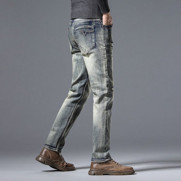 安茲彈力修身破洞小直筒牛仔長褲 - 1配色 幕峰,男裝,牛仔褲,襯衫,外套,特賣會,褲子,網路購物,購物,活動