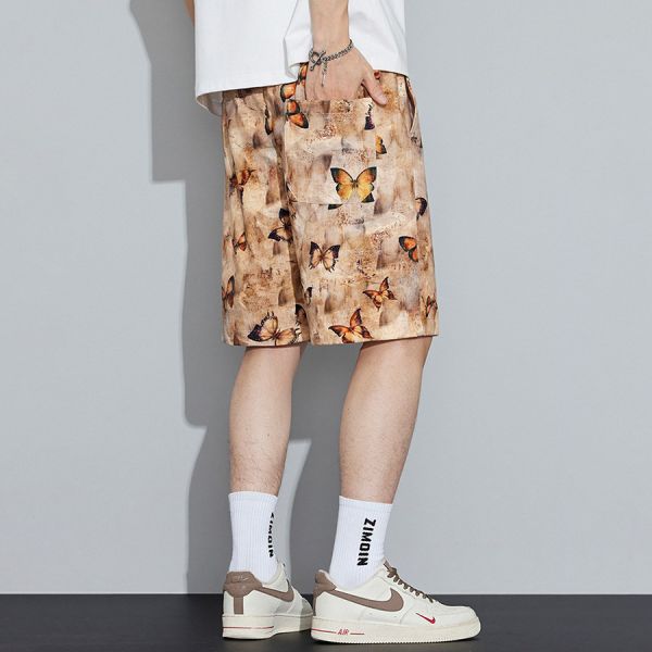 悠舞休閒五分短褲 - 3配色 幕峰MuFeng,男裝,沙灘庫,短褲,復古短褲,五分短褲,褲子,網路購物,2025,蝴蝶造型