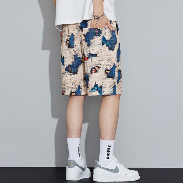 悠舞休閒五分短褲 - 3配色 幕峰MuFeng,男裝,沙灘庫,短褲,復古短褲,五分短褲,褲子,網路購物,2025,蝴蝶造型