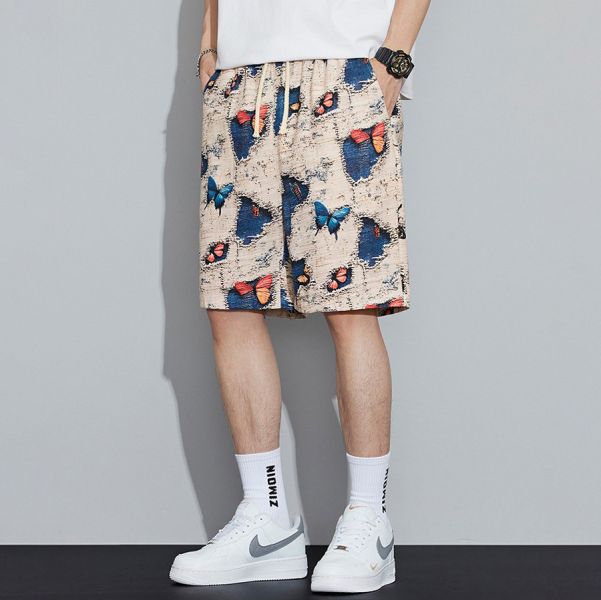 悠舞休閒五分短褲 - 3配色 幕峰MuFeng,男裝,沙灘庫,短褲,復古短褲,五分短褲,褲子,網路購物,2025,蝴蝶造型