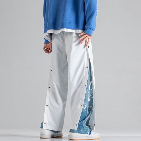 層步休閒排扣長褲（假2件）- 2配色 幕峰MuFeng,男裝,假2件,排扣,長褲,日系服裝,潮流,網路購物,秋季新款,2025