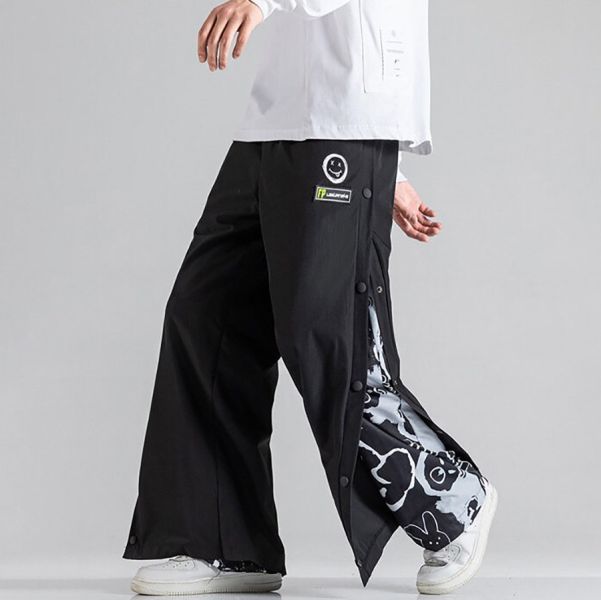 層步休閒排扣長褲（假2件）- 2配色 幕峰MuFeng,男裝,假2件,排扣,長褲,日系服裝,潮流,網路購物,秋季新款,2025