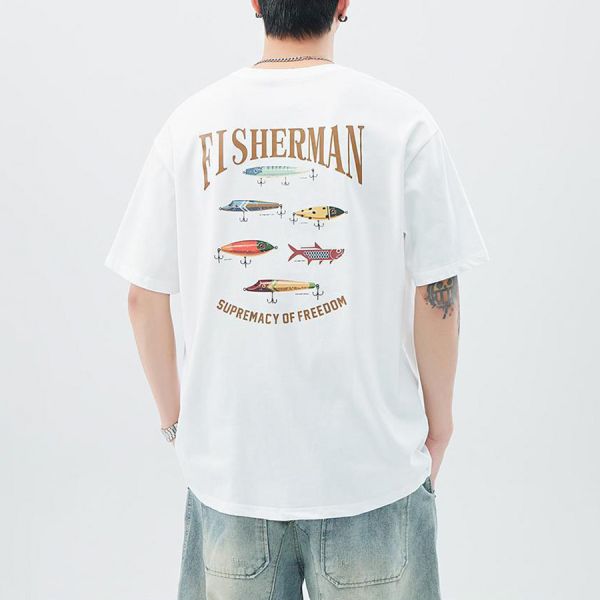 釣悠印花休閒短袖 - 2配色 幕峰,班服,團服,外套,褲子,襯衫,男裝,牛仔褲,網路購物,購物