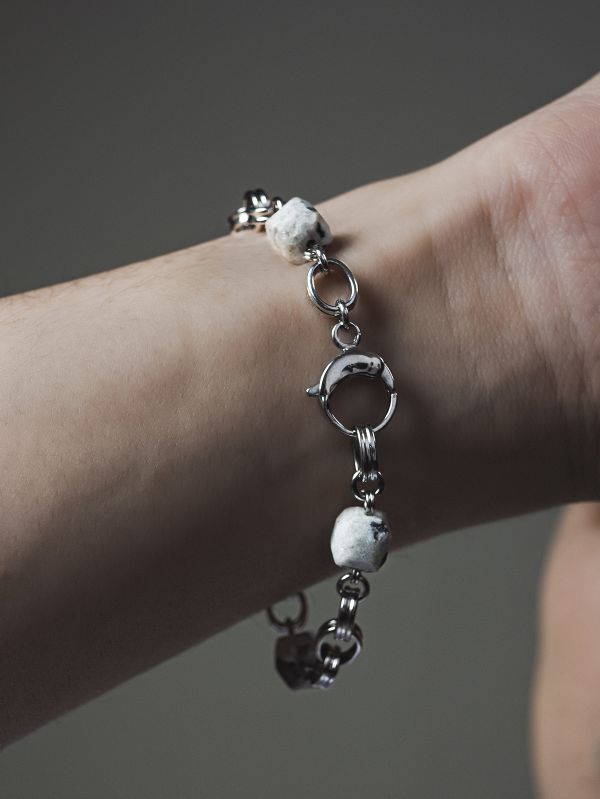 Unisex | 極晝系 - 日暈 * 天山藍 溝通 智慧 信心 不銹鋼手鍊 不銹鋼 不銹鋼手鍊 天然石 手鍊 水晶 水晶手鍊 水晶礦石 男生手鍊 男生禮物