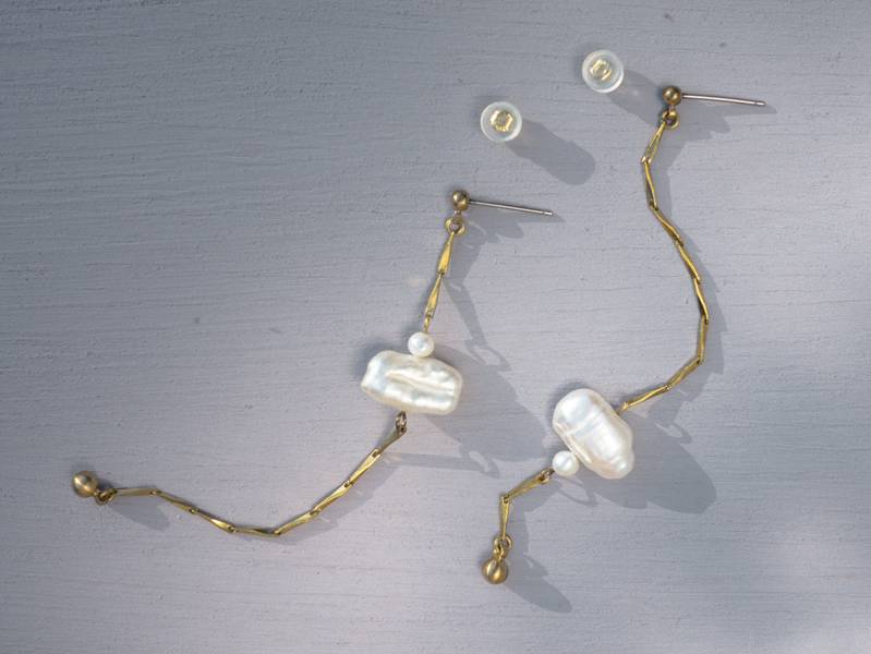 Hydromancy Series- Drizzle earrings*3 colours  天然珍珠 迷你珍珠 變形珍珠 長耳環